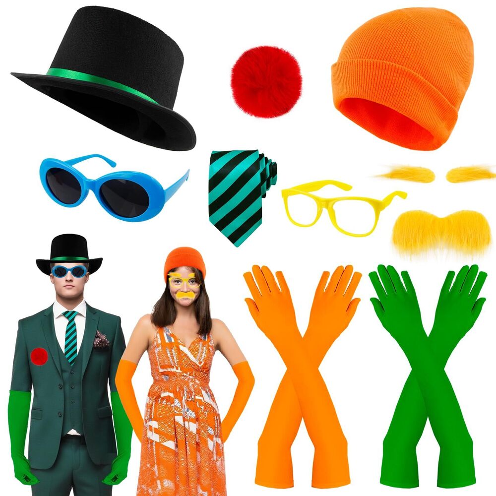 9366 Halloween Costume Accessory Include Orange Beanie Cap